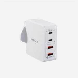 Momax One Plug 66W 4-Port Type-C PD Charger - White