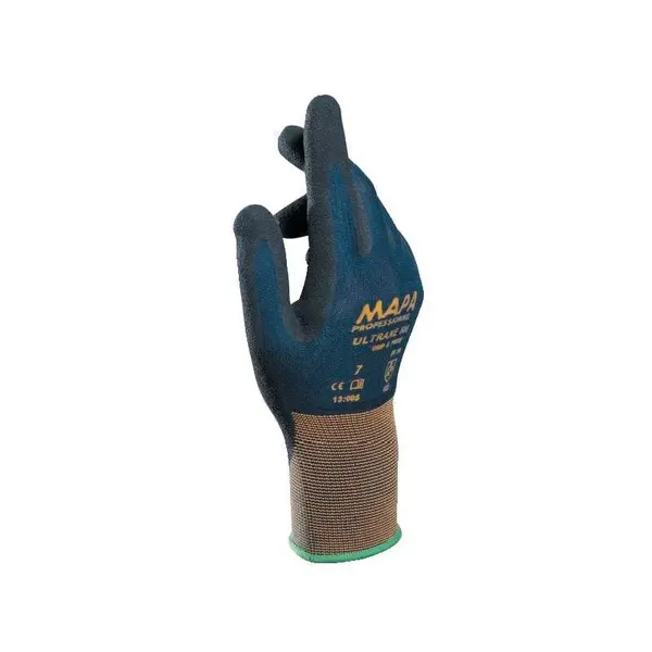 MAPA Professional Mapa Professional - Nitile Coated Gloves, Mechanical Hazad Gip, Blue/Black, Size 7 - Black Blue ZT1175864X