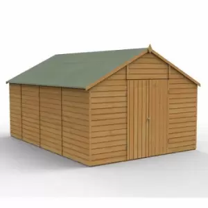 15' x 10' Forest Shiplap Dip Treated Windowless Double Door Apex Wooden Shed (4.48m x 3.2m)