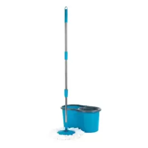 Beldray 360 Spin Dry Mop and 6 Litre Bucket, Includes Replacement Mop Head - Blue