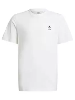 Boys, adidas Originals Junior Essentials 3 Stripe T-Shirt - White, Size 7-8 Years