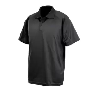 Spiro Impact Mens Performance Aircool Polo T-Shirt (XS) (Black)