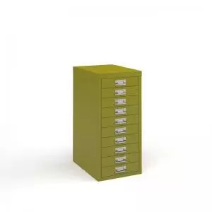 Bisley multi drawers with 10 drawers - green