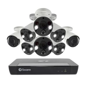 Swann CCTV System - 16 Channel 4K Ultra HD NVR with 6 x 4K Professional Spotlight Cameras & 2 x 4K Bullet Cameras & 2TB