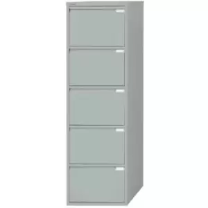 Bisley Filing Cabinet with 5 Lockable Drawers - Goose Grey