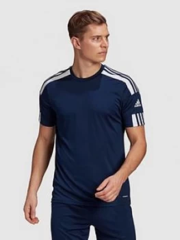 Adidas Mens Squad 21 Short Sleeved Jersey, Navy, Size XL, Men