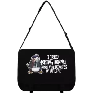 I Tried Being Normal Messenger Bag (One Size) (Black) - Psycho Penguin