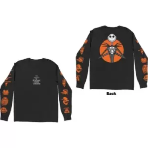 Disney - The Nightmare Before Christmas All Characters Orange Unisex XX-Large Long Sleeved T-Shirt - Black