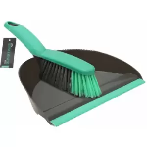 Dustpan and Bristle Brush Set, Grey - JVL
