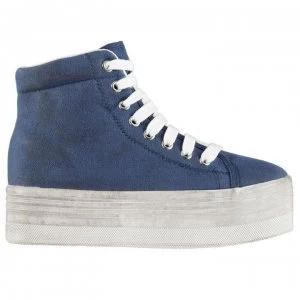 Jeffrey Campbell Play Canvas Washed Hi Tops - Blue/White