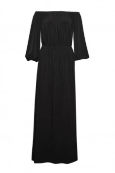 French Connection Adele Drape Bardot Look Maxi Dress Black