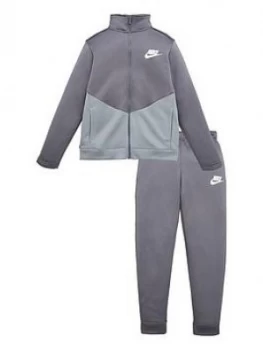 Boys, Nike Older Core Futura Poly Tracksuit - Grey, Size L=12-13 Years
