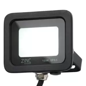 Zinc OTLEY LED Slimline Floodlight 10W Daylight 180° Black
