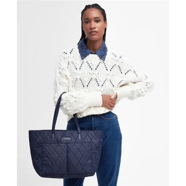 Barbour Quilted Tote Bag - Blue One Size