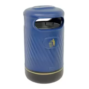 Harribin 100L outdoor litter bin with stubber plate - dark blue