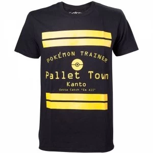 Pokemon Pallet Town Kanto Mens X-Large Black T-Shirt