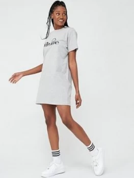 Ellesse Exclusive Lilliana T-Shirt Dress - Grey Marl , Grey Marl, Size 6, Women