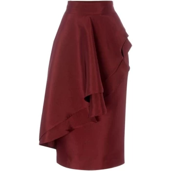 ISSA Ruffle skirt - Bordeaux