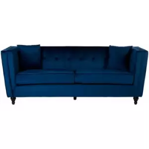 Ferris Navy Velvet 3 Seat Sofa - Premier Housewares