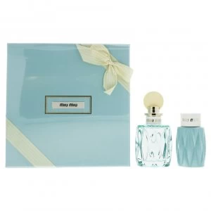Miu Miu LEau Bleue Gift Set 100ml Eau de Parfum + 100ml Body Lotion