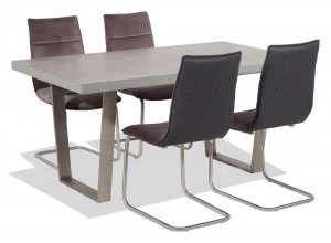 Linea Oxford Dining Table 4 Chairs Grey
