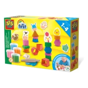 SES CREATIVE Childrens My First Dough Shape Stacking Animals, 1 to 4 Years (14439)