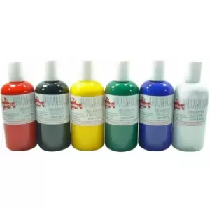 FAB150/6A Fabric Paint, Standard Colours (6 x 150ml Bottles) - Scola