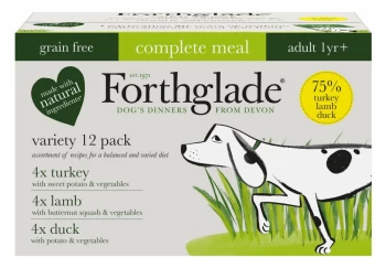 Forthglade Complete Meal Grain Free Adult Dog - Mixed Pack - 12 x 395g
