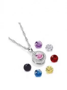 Buckley London Interchangeable Gemstone Pendant Necklace with FREE Gift Bag, One Colour, Women