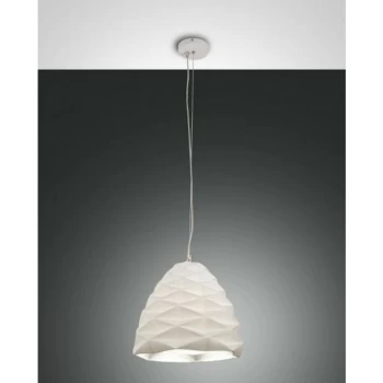 Fabas Luce Lighting - Fabas Luce Duchessa Dome Pendant Ceiling Lights White Glass, E27