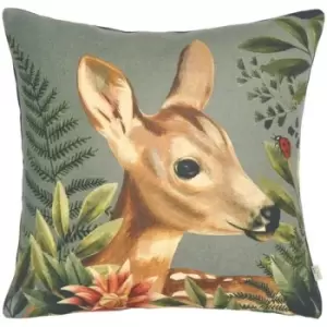 Evans Lichfield Forest Fawn Cushion Cover (One Size) (Grey)