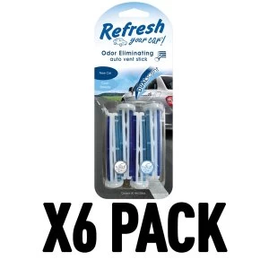 New Car & Cool Breeze Pack Of 6 Refresh Vent Stick