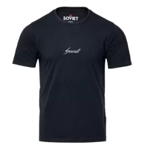 Soviet Dye Embroidered T Shirt - Black
