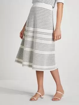 Kate Spade New York Striped Knit Skirt - Cream/Navy