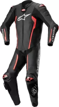 Alpinestars Missile V2 One Piece Motorcycle Leather Suit, black-red, Size 52, black-red, Size 52