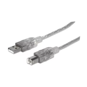 Manhattan USB-A to USB-B Cable, 1.8m, Male to Male, Translucent...