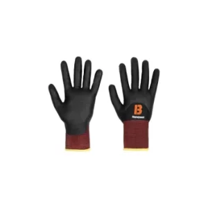 Cut Resistant Gloves, Nitrile Foam Coated, Black, Size 9