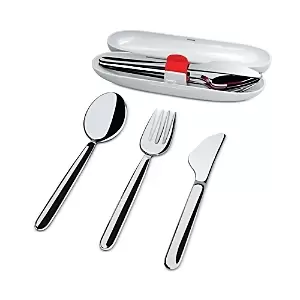 Alessi Food a Porter 3 Piece Cutlery Set with Case
