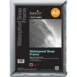 Stewart Superior Wall Mountable Snap Frame Waterproof A2 460 x 12 x 660 mm Silver