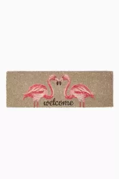 Pink Flamingo Welcome Coir Doormat