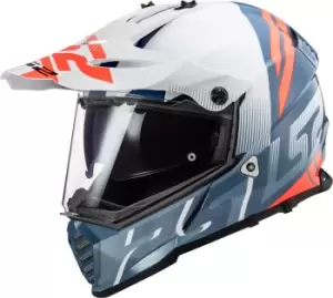 LS2 MX436 Pioneer Evo Evolve Motocross Helmet, white-blue, Size S, white-blue, Size S