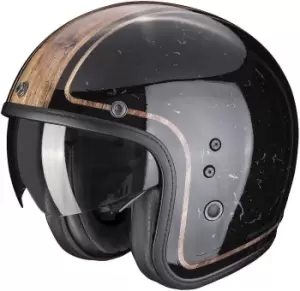 Scorpion Belfast Evo Retrol Jet Helmet, black-brown, Size XL, black-brown, Size XL
