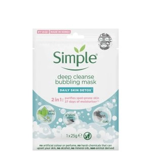 Simple Daily Skin Detox Bubbling Deep Cleanse Sheet Mask 1pc
