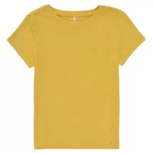 Only KONMOULINS Girls Childrens T shirt in Yellow - Sizes 6 years,8 years,10 years,12 years