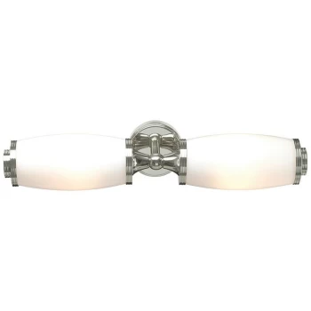Elstead - Eliot - Bathroom 2 Light Wall Lamp, Polished Nickel IP44
