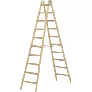 Hymer 7141 Timber Double Sided Step Ladder 2 x 10 Tread