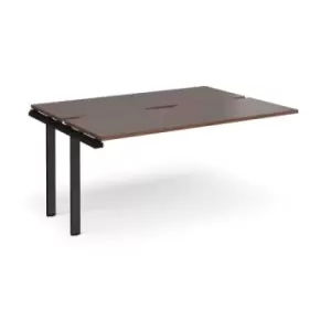 Bench Desk Add On Rectangular Desk 1600mm With Sliding Tops Walnut Tops With Black Frames 1200mm Depth Adapt