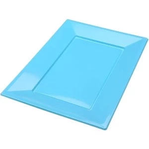 Amscan Caribbean Plastic Serving Platters (Blue)