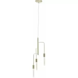 3 Bulb Gold Finish Pendant Light Contemporary Style Ceiling Light For Living Room Dining Room Bedroom And Hallway Modern Sleek Design 25 x 175 x 25