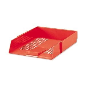 5 Star Office Foolscap Letter Tray High impact Polystyrene Red